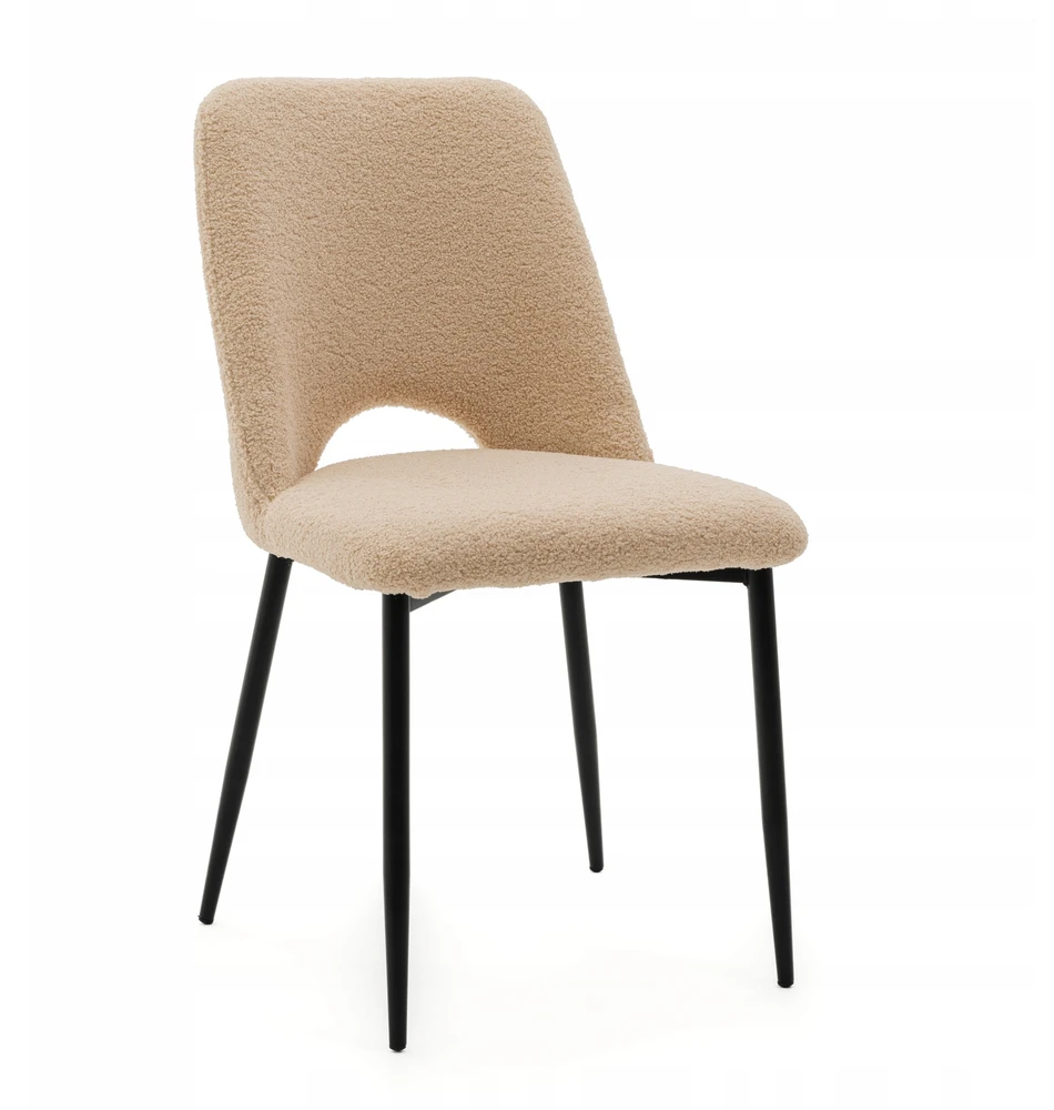 New Home BOUCLE MINŠTA KĖDĖ SVETAINEI VALGOMO KAMBARYS GLAMOUR BEIGE ORO