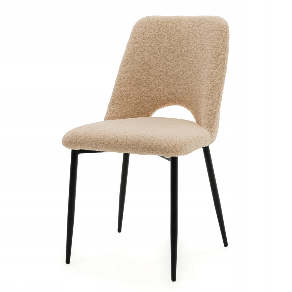 New Home BOUCLE MINŠTA KĖDĖ SVETAINEI VALGOMO KAMBARYS GLAMOUR BEIGE ORO