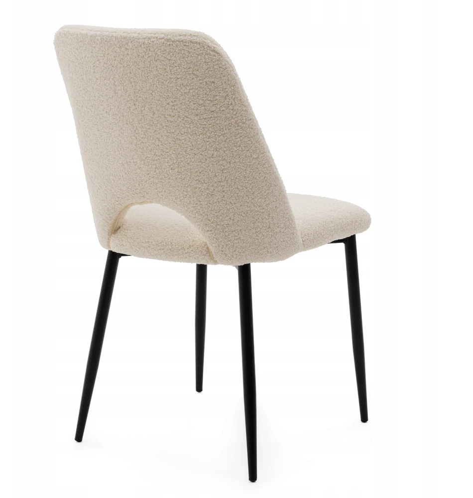 New Home BOUCLE MINŠTA KĖDĖ SVETAINEI VALGOMO KAMBARIO GLAMOUR ECRU LIGHT BEIGE ORO