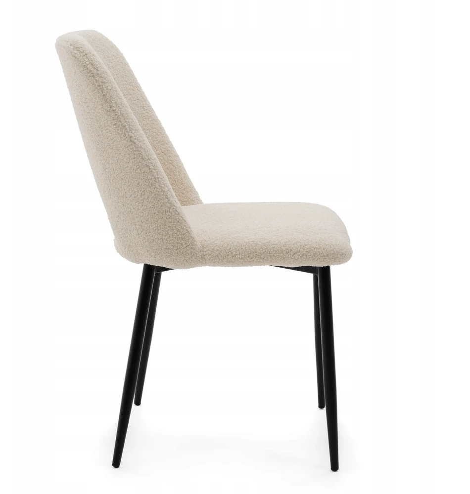 New Home BOUCLE MINŠTA KĖDĖ SVETAINEI VALGOMO KAMBARIO GLAMOUR ECRU LIGHT BEIGE ORO