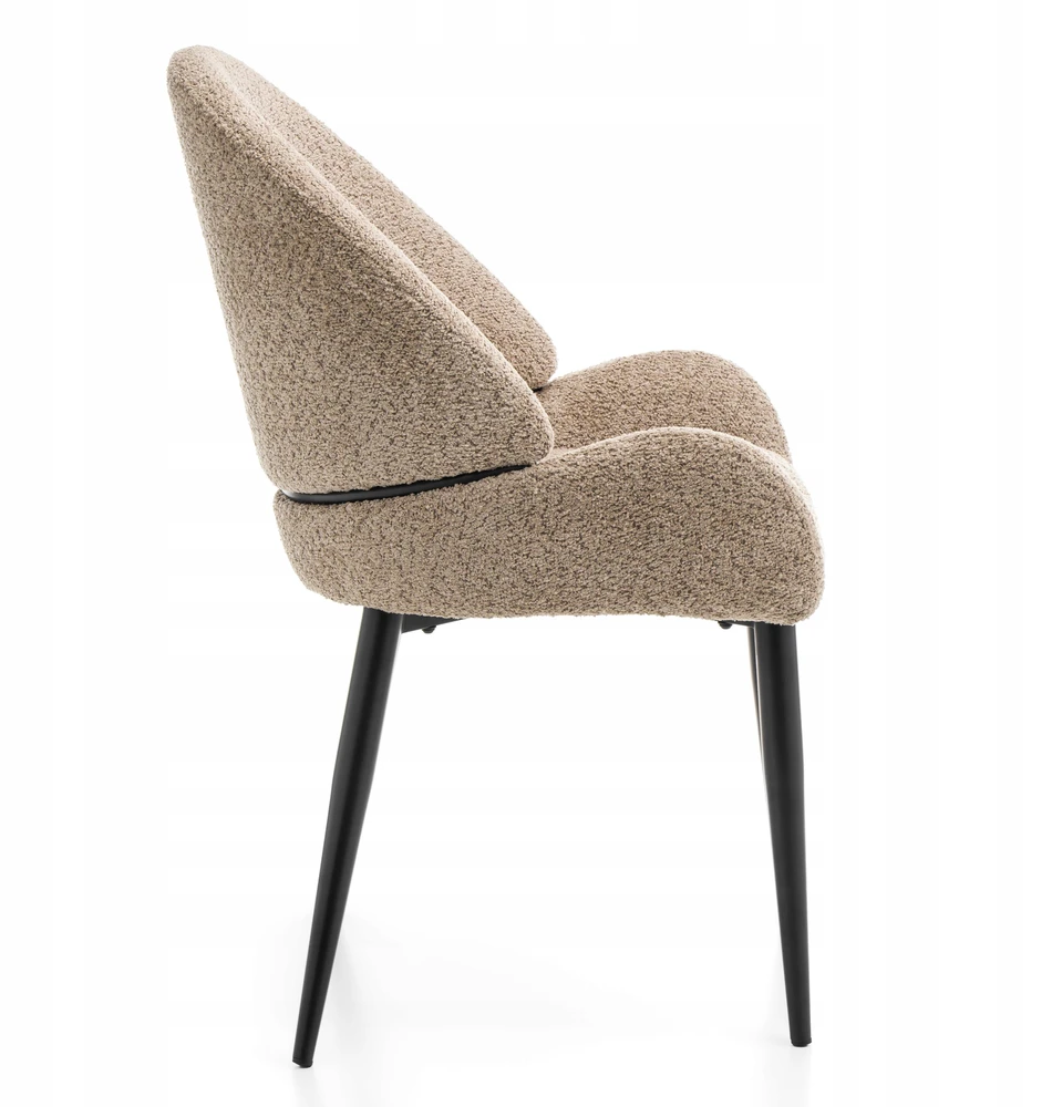 New Home BOUCLE MINŠTA ŠENILĖ KĖDĖ DARK BEIGE GLAMOUR DIENAS BERGAMO