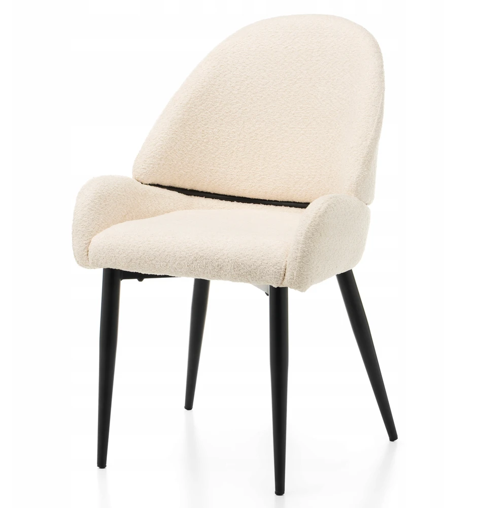 New Home BOUCLE MINŠTA ŠENILĖ KĖDĖ ŠVIESI BEIGE GLAMOUR VIENAS BERGAMO