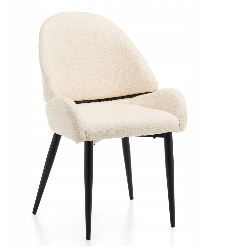 New Home BOUCLE MINŠTA ŠENILĖ KĖDĖ ŠVIESI BEIGE GLAMOUR VIENAS BERGAMO