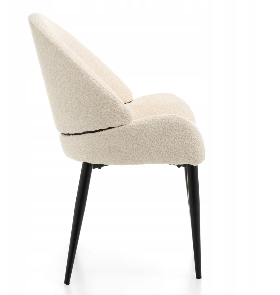 New Home BOUCLE MINŠTA ŠENILĖ KĖDĖ ŠVIESI BEIGE GLAMOUR VIENAS BERGAMO