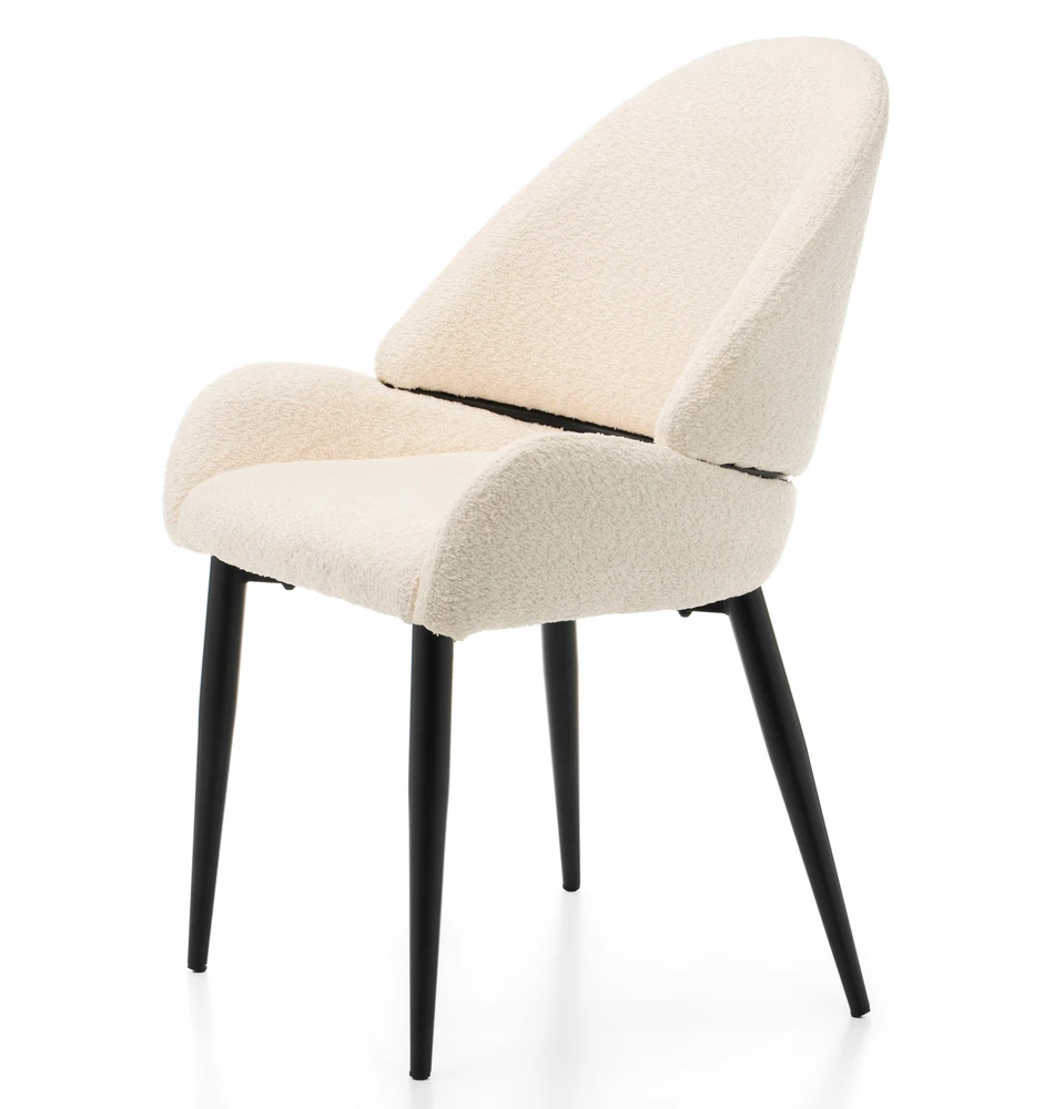 New Home BOUCLE MINŠTA ŠENILĖ KĖDĖ ŠVIESI BEIGE GLAMOUR VIENAS BERGAMO