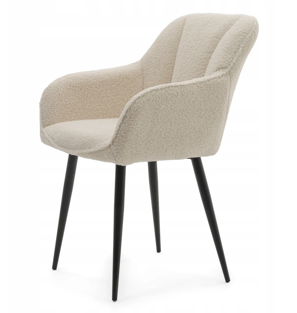 New Home BOUCLE TEDDY dygsniuota minkšta kėdė ECRU LAGO DINING SVETAINEI