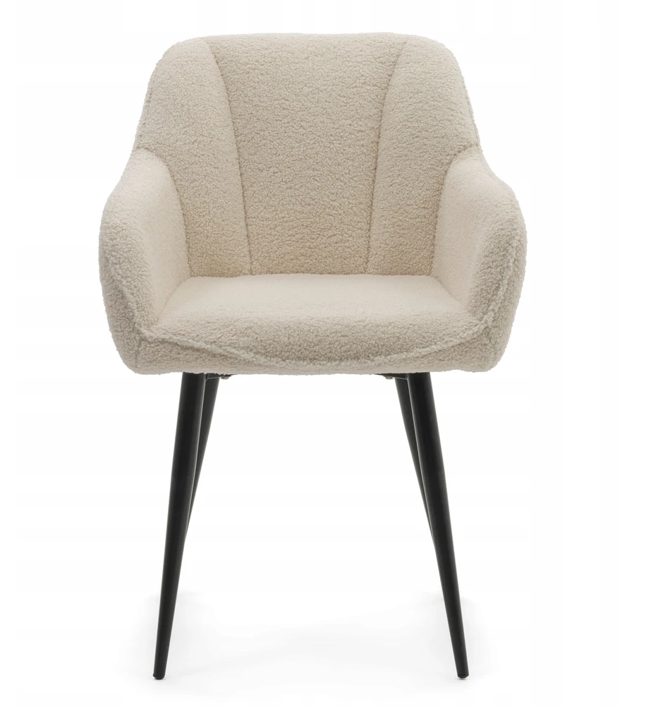 New Home BOUCLE TEDDY dygsniuota minkšta kėdė ECRU LAGO DINING SVETAINEI