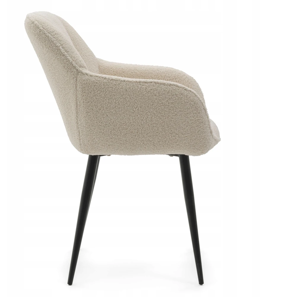 New Home BOUCLE TEDDY dygsniuota minkšta kėdė ECRU LAGO DINING SVETAINEI
