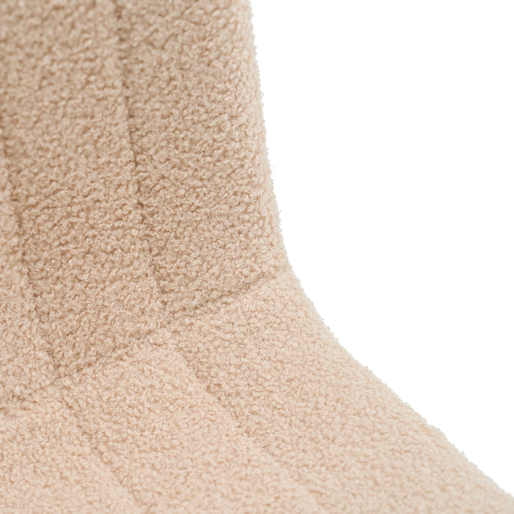New Home BOUCLE TEDDY GELA MINKŠTA KĖDĖ SVETAINEI VALKOJOJE, TAMSIAI BEIGE