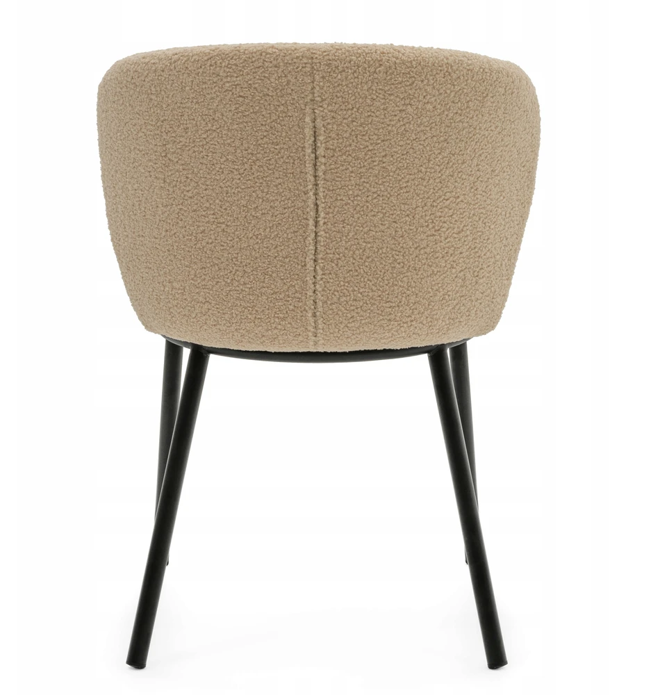 New Home MINKŠTA KĖDĖ SVETAINEI GLAMOUR AUDINIO BOUCLE TEDDY BEIGE BARI