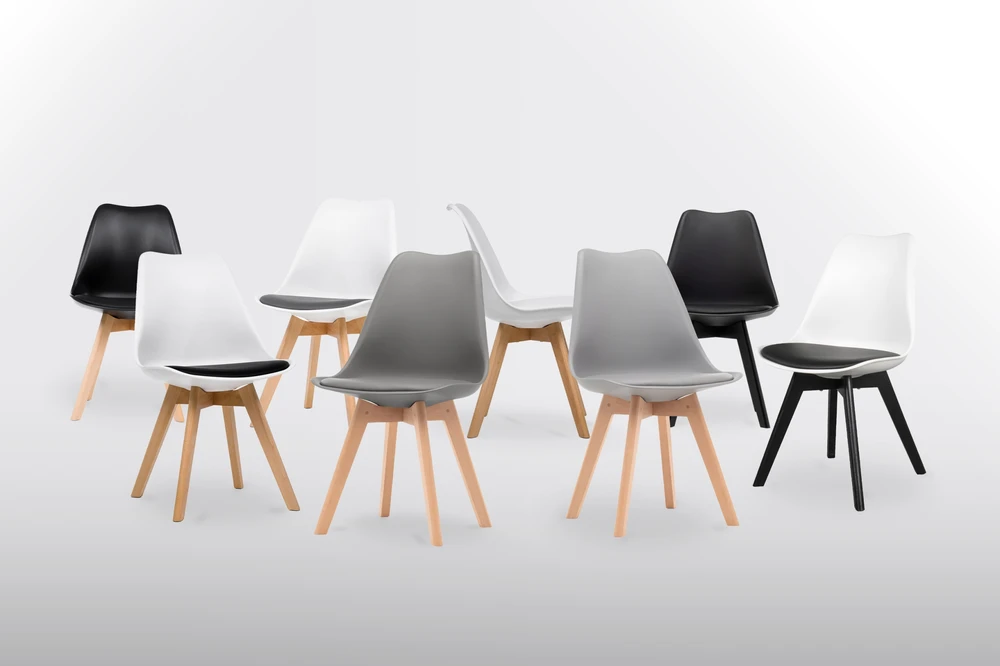 New Home Skandinaviška kėdė su pagalvėle DSW DUBLIN Baltas Pilkas