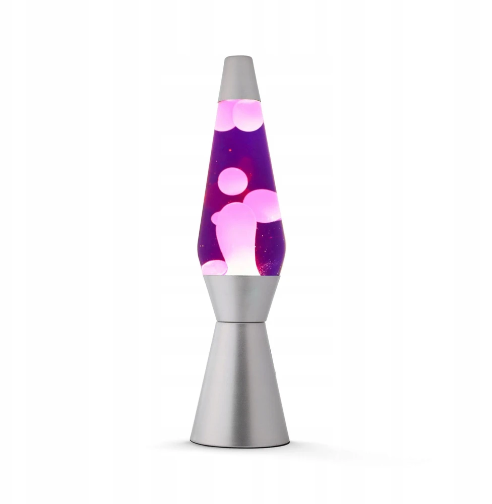 NEW iTotal - Lava Lamp 36 cm - Sidabrinis Base, Violetinė Liquid and Baltas Wax (XL1766)