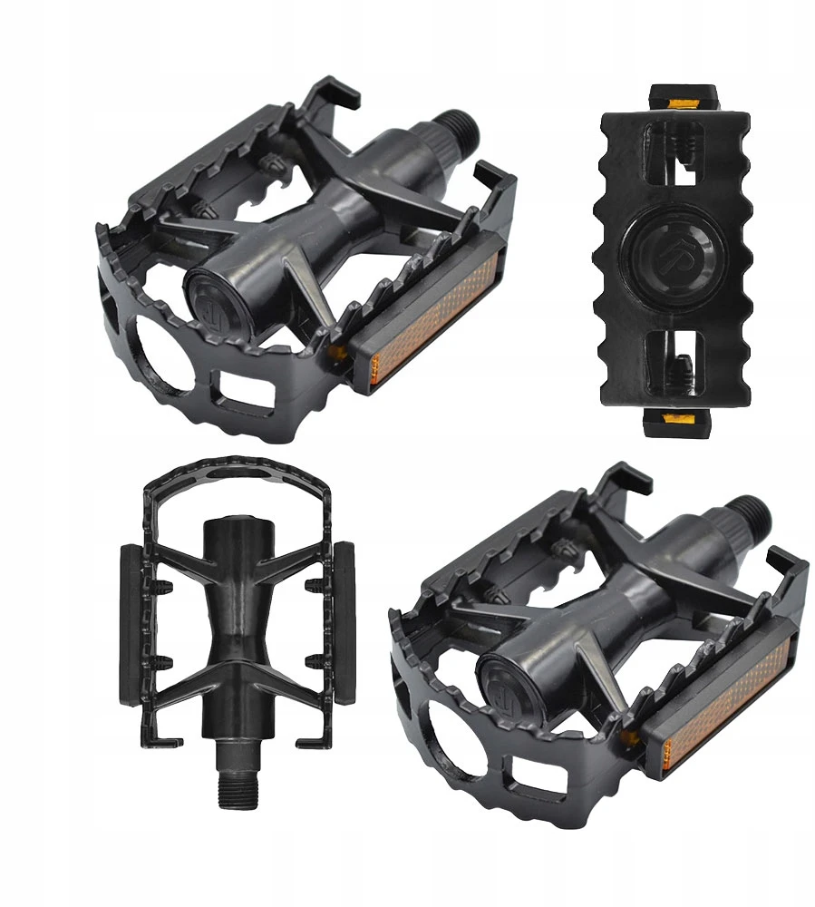 Nexelo Aliuminiai dviračio pedalai mtb dviračiams, juodi su atšvaitais, nauji, tvirti