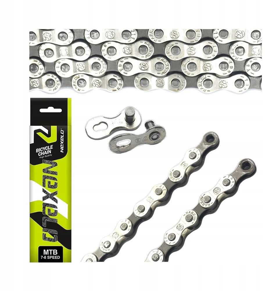 Nexelo Dviračio grandinė 7-8 eilės 116 grandžių MTB dviračiui 1/2x3/32 naujas STRONG