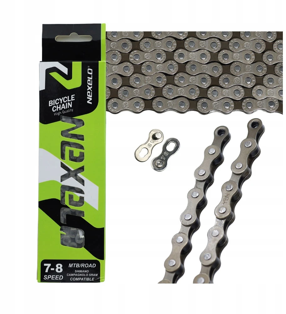 Nexelo Dviračio grandinė 7-8 eilės 116 grandžių MTB dviračiui 1/2x3/32 naujas STRONG
