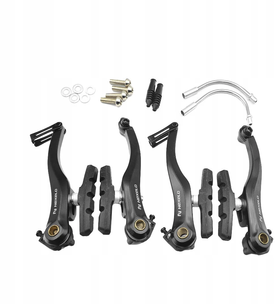 Nexelo Dviračio stabdžių kaladėlės V-Brake trinkelės priekiniai galiniai 110 mm juodi SET