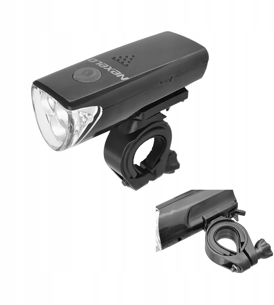 Nexelo Dviračio žibintas, priekinis dviračio žibintas, maitinamas akumuliatoriumi, 3 LED, 3 funkcijos