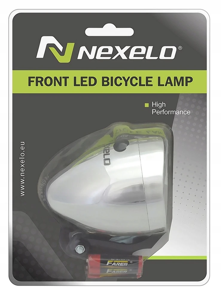 Nexelo Dviračio žibintas, priekinis dviračio žibintas, 3 LED, maitinamas akumuliatoriumi RETRO