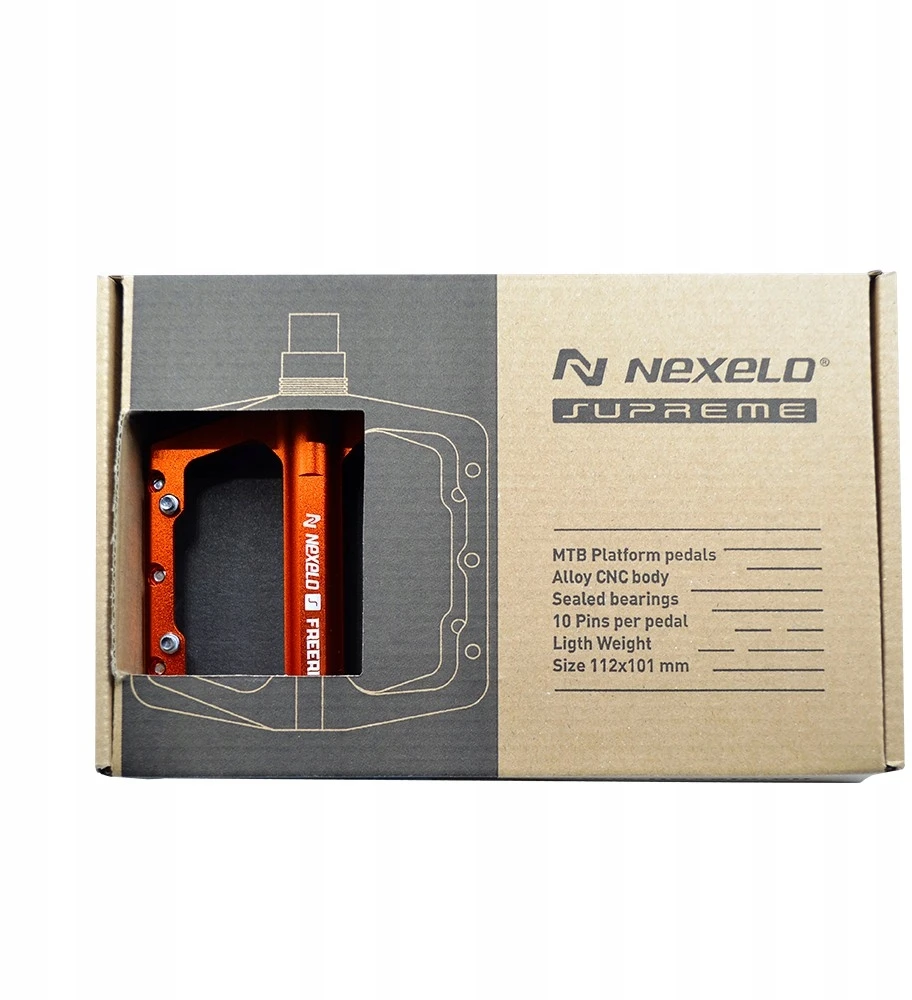 Nexelo Supreme Aliuminio platforminiai dviračio pedalai, sandarinami PINY BMX/MTB kasetiniais guoliais