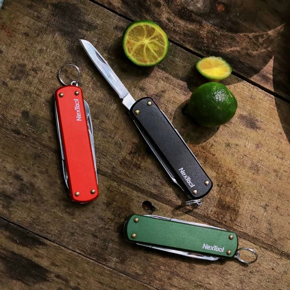 NexTool Mini Pocket Knife NE0142 4in1 raudonas daugiafunkcis peilis