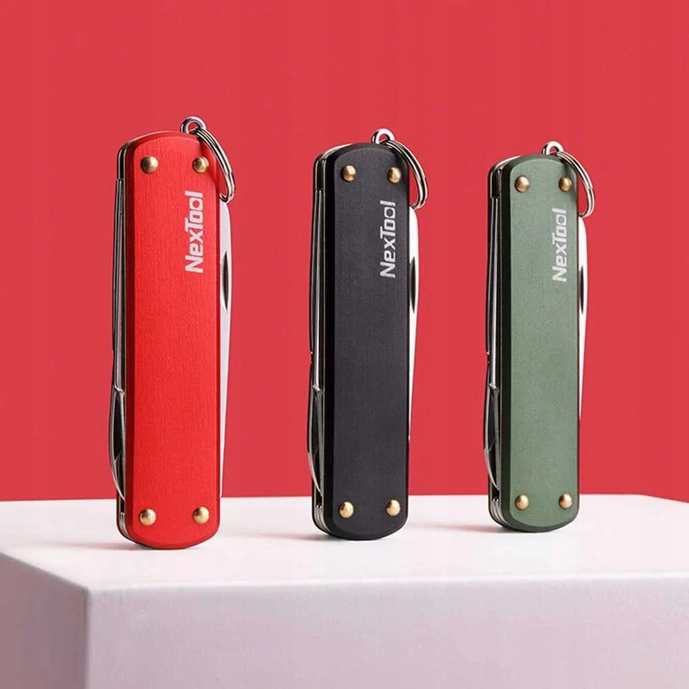 NexTool Mini Pocket Knife NE0142 4in1 raudonas daugiafunkcis peilis
