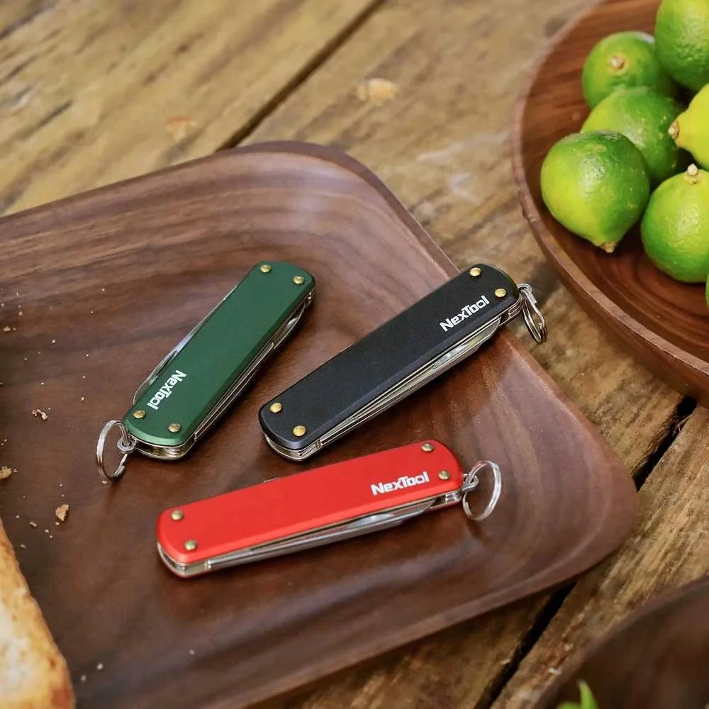 NexTool Mini Pocket Knife NE0142 4in1 raudonas daugiafunkcis peilis