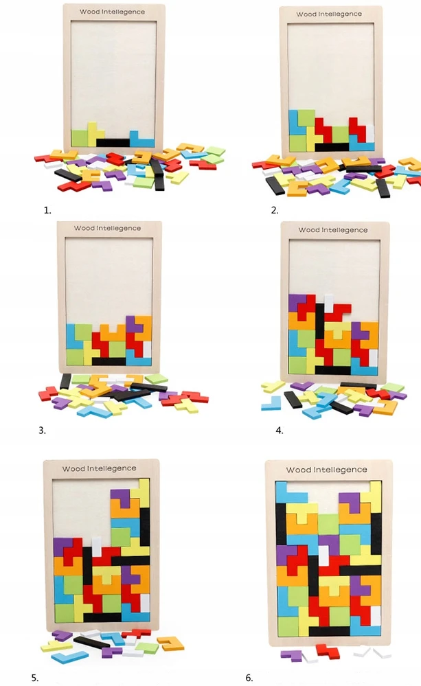 Nicekids Dėlionė Mediniai blokai Montesori Tetris Dėlionė