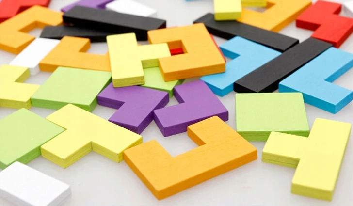 Nicekids Dėlionė Mediniai blokai Montesori Tetris Dėlionė