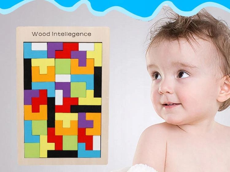 Nicekids Dėlionė Mediniai blokai Montesori Tetris Dėlionė