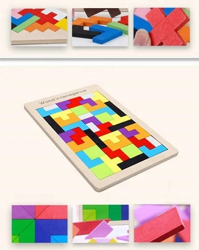 Nicekids Dėlionė Mediniai blokai Montesori Tetris Dėlionė