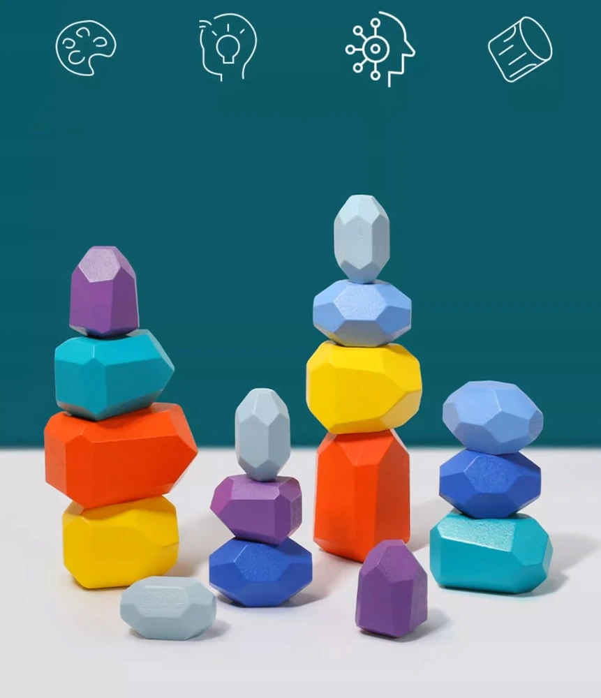 Nicekids MEDINIAI BLAKAI BALANSUOTI AKMENYS MONTESSORI BALANSAS KREPŠELIO lipduke