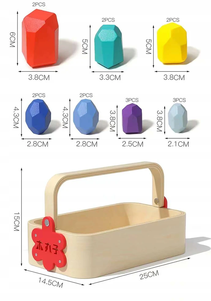 Nicekids MEDINIAI BLAKAI BALANSUOTI AKMENYS MONTESSORI BALANSAS KREPŠELIO lipduke