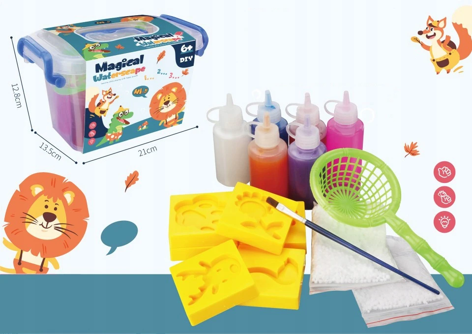 Nicekids PLASTIKAS PASAS VAIKAMS GEL DIY CREATIVE RINKINYS AQUA GEL