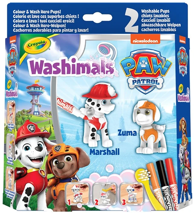 Crayola, Inc. Nickelodeon Kūrybinis rinkinys Crayola Washimals Šunyčiai Patruliai (Paw Patrol) 74-0287, 6 d.