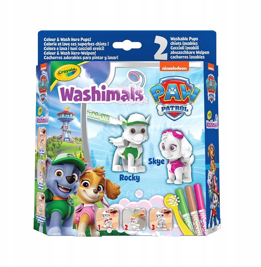 Crayola, Inc. Nickelodeon Kūrybinis rinkinys Crayola Washimals Šunyčiai Patruliai (Paw Patrol) 74-0287, 6 d.