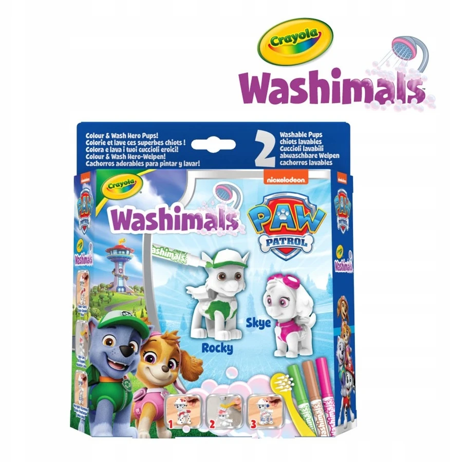 Crayola, Inc. Nickelodeon Kūrybinis rinkinys Crayola Washimals Šunyčiai Patruliai (Paw Patrol) 74-0287, 6 d.