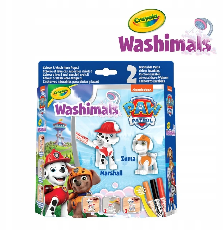 Crayola, Inc. Nickelodeon Kūrybinis rinkinys Crayola Washimals Šunyčiai Patruliai (Paw Patrol) 74-0287, 6 d.