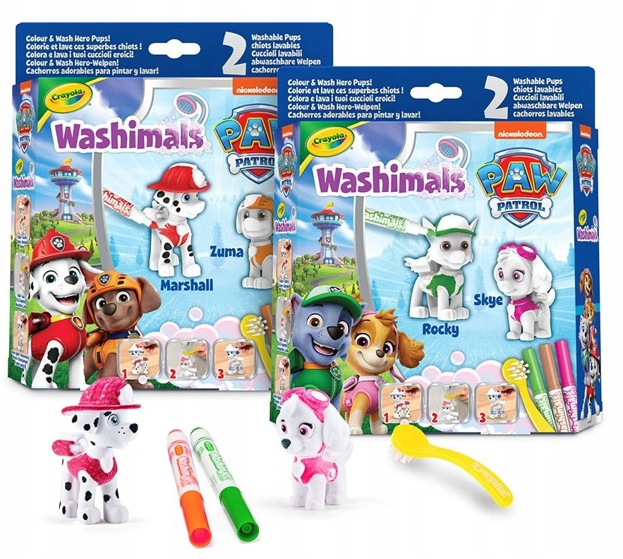 Crayola, Inc. Nickelodeon Kūrybinis rinkinys Crayola Washimals Šunyčiai Patruliai (Paw Patrol) 74-0287, 6 d.