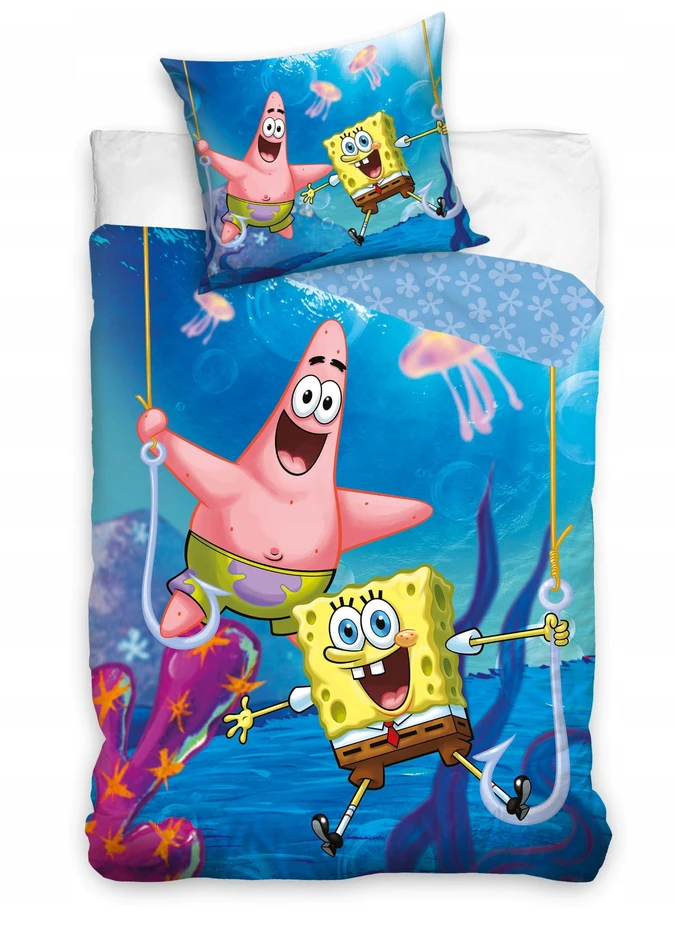 Nickelodeon Patalynė dziecięca bawełniana SPONGEBOB 140x200 cm