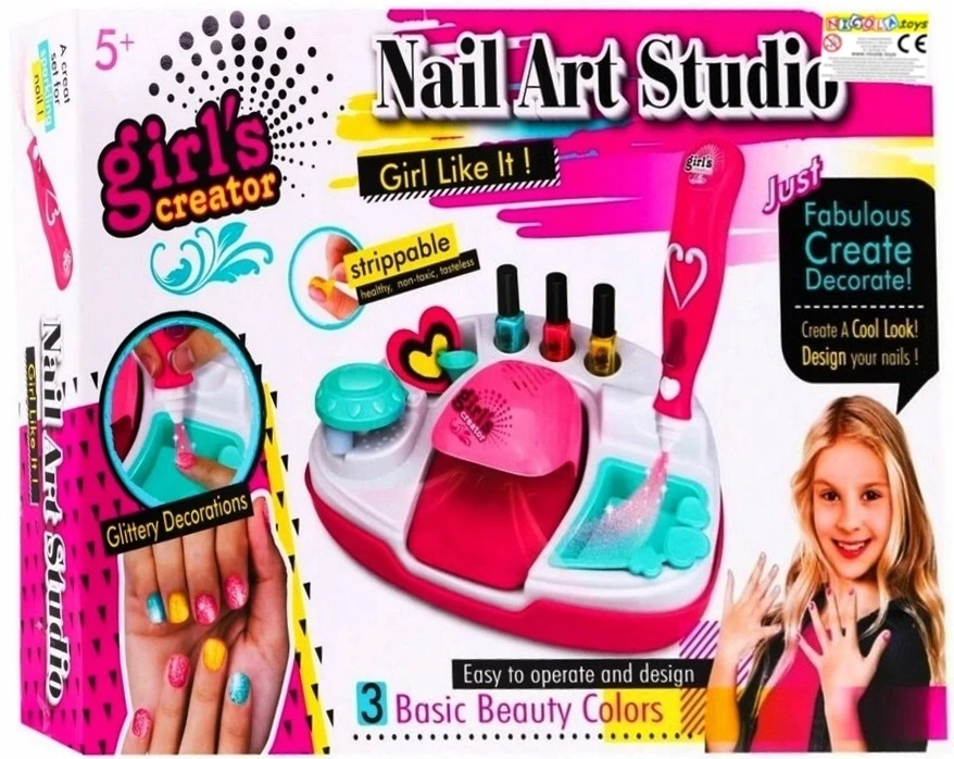 Nicola Toys Nagų dažymo rinkinys, nagų džiovintuvas, manikiūro rinkinys 2532