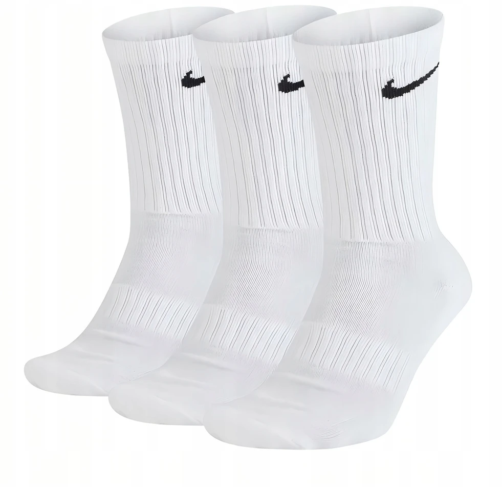 NIKE 3 porų aukštų medvilninių kojinių treniruotėms rinkinys, dydis. 42-46