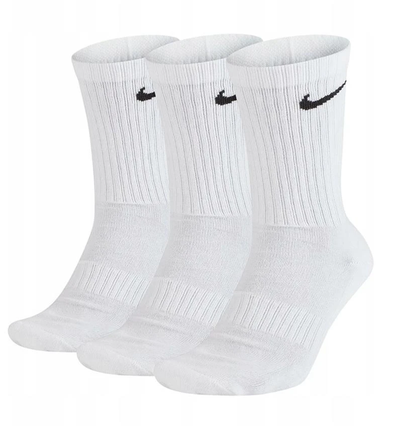 NIKE EVER DAY UNISEX KOJINĖS 34-38 DYDŽIO BALTOS AUKŠTAI 3 POROS