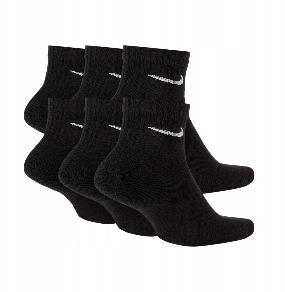 NIKE Everyday Cush Ankle 6-Pack kojinės - 6 poros DRI-FIT Juodas dydis S / 34-38