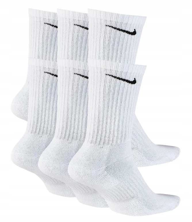 NIKE kojinės, 6 porų rinkinys, aukšta medvilnė, treniruotėms, dydis. 35-38