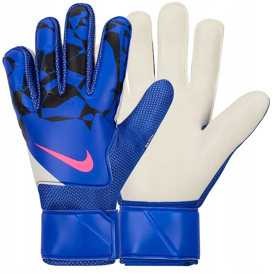 Nike Match Goalkeeper vartininko pirštinės, mėlynos, juodos ir rožinės spalvos HQ0257 458