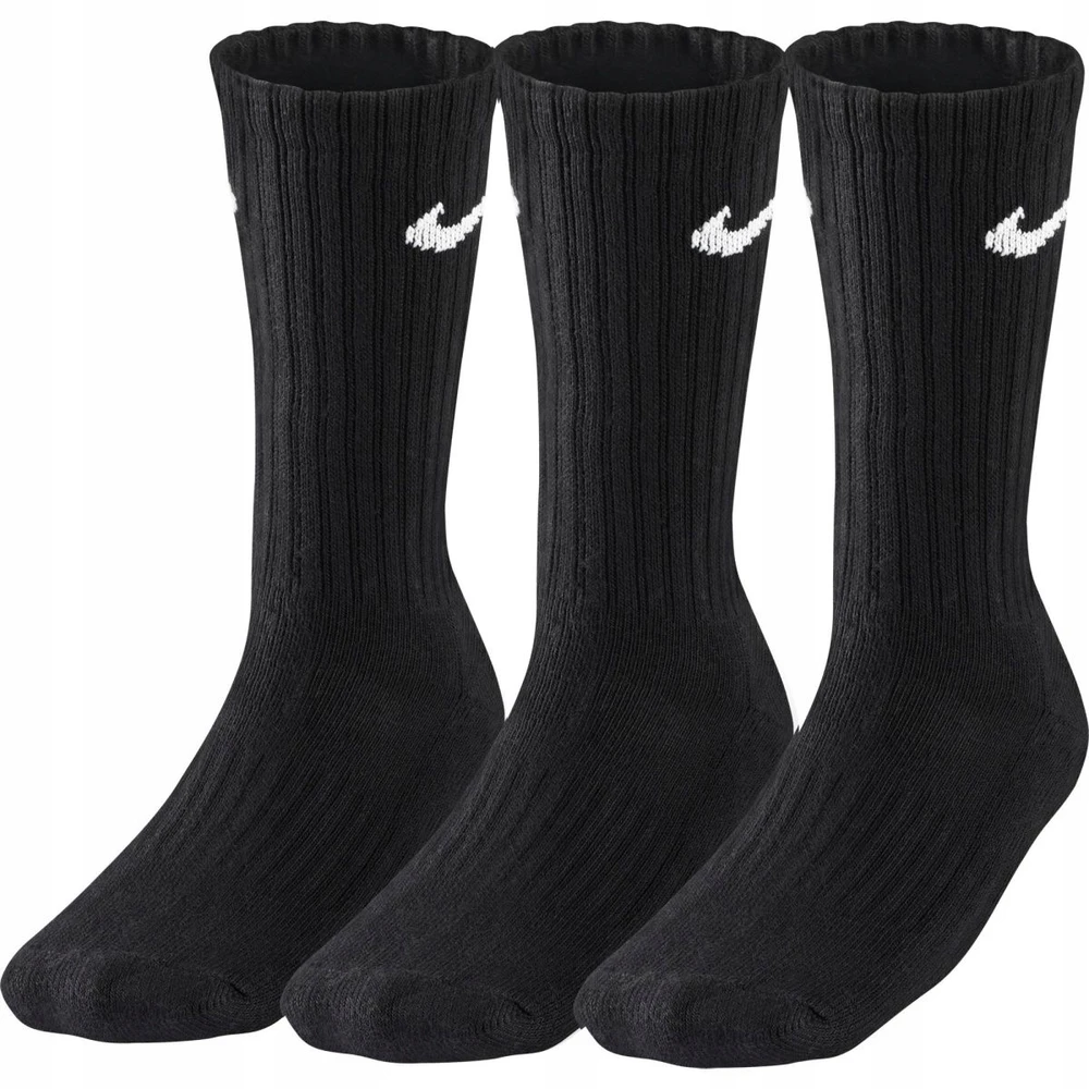 Nike Socks Everyday Socks 3 poros, juodos, 38-42 dydis, medvilninis viršus