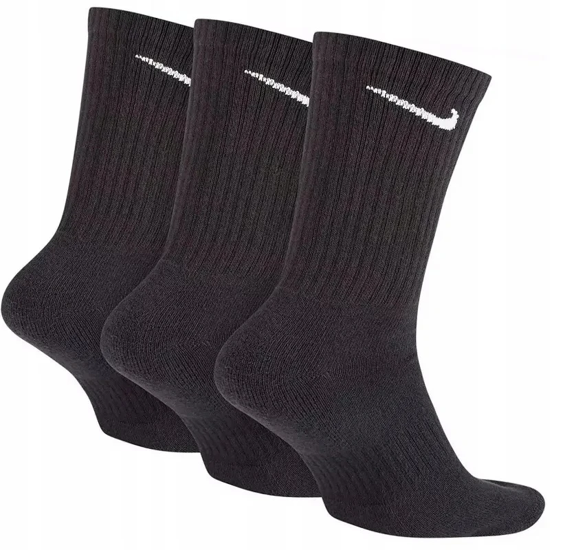 NIKE VALUE COTTON CREW SOCKS 3 POROS JUODOS SX4508 001 r 42-46