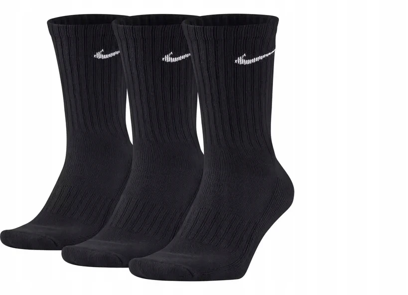 NIKE VALUE COTTON CREW SOCKS 3 POROS JUODOS SX4508 001 r 42-46