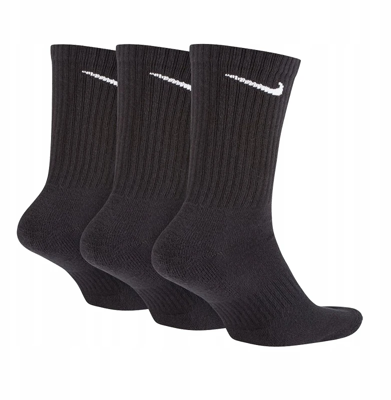 NIKE VALUE COTTON CREW SOCKS 3 POROS JUODOS SX4508 001 r 42-46