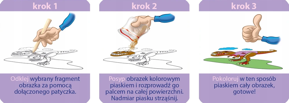 Niko Piešymai Smėlio - Dinozaurai 3 Raštai